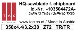 [10 350 44 72 A] HM-Sägeblatt  TAC 103504472A