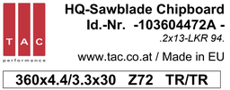 [10 360 44 72 A] TC-sawblade TAC 103604472A