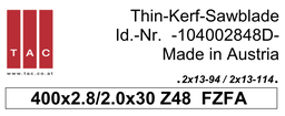 [10 400 28 48 D] TC-sawblade TAC 104002848D