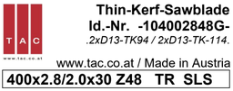 [10 400 28 48 G] HM-Sägeblatt  TAC 104002848G
