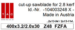 [10 400 32 48 X] HM-Sägeblatt  TAC 104003248X