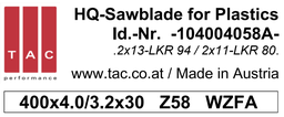 [10 400 40 58 A] TC-sawblade  TAC 104004058A