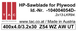[10 400 40 54 D] TC-sawblade  TAC 104004054D