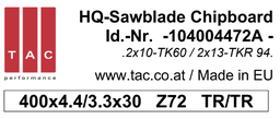 [10 400 44 72 A] TC-sawblade  TAC 104004472A