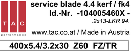 [10 400 54 60 X] TC-sawblade  TAC 104005460X