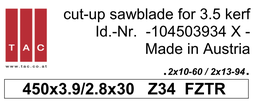 [10 450 39 34 X] TC-sawblade  TAC 104503934X
