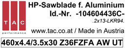 [10 460 44 36 C] TC-sawblade  TAC 104604436C