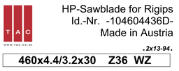 [10 460 44 36 D] TC-sawblade  TAC 104604436D