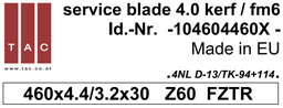 [10 460 44 60 X] TC-sawblade  TAC 104604460X