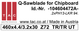 [10 460 44 72 A] TC-sawblade TAC  104604472A