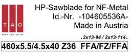 [10 460 55 36 A] TC-sawblade TAC 104605536A