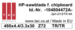 [10 480 44 72 A] TC-sawblade  TAC 104804472A