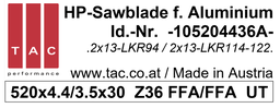 [10 520 44 36 A] TC-sawblade  TAC 105204436A
