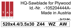 [10 520 44 44 A] HM-Sägeblatt  TAC 105204444A