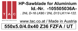 [10 550 50 36 A] TC-sawblade  TAC 105505036A