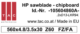 [10 560 48 60 A] HM-Sägeblatt TAC 105604860A