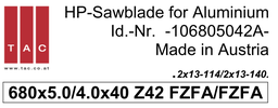 [10 680 50 42 A] TC-sawblade  TAC 106805042A
