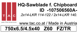 [10 750 65 60 A] TC-sawblade  TAC 107506560A
