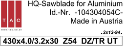 [10 430 40 54 C] TC-sawblade  TAC 104304054C
