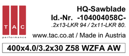[10 400 40 58 C] TC sawblade TAC 104004058C