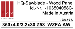 [10 350 40 58 D] TC-sawblade  TAC 103504058D