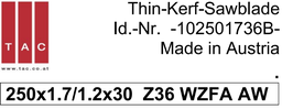 [10 250 17 36 B] TC-sawblade  TAC 102501736B