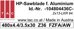 [10 480 44 36 C] HM-Sägeblatt  TAC 104804436C