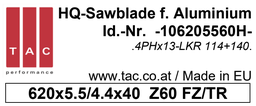[10 620 55 60 H] HM-Sägeblatt  TAC 106205560H
