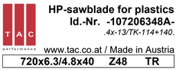 [10 720 63 48 A] HM-Sägeblatt  TAC 107206348A