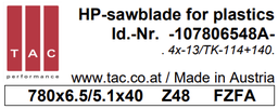 [10 780 65 48 A] HM-Sägeblatt  TAC 107806548A