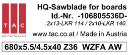 [10 680 55 36 D] TC-sawblade  TAC 106805536D