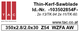 [10 350 28 54 F] HM-Sägeblatt  TAC 103502854F