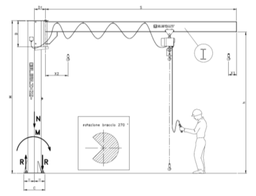 [91 000 10] Gru a rotazione su pilastro 3x3 / 1000kg