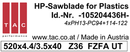 [10 520 44 36 H] TC-sawblade  TAC 105204436H