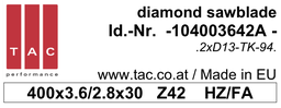 [10 400 36 42 A] DIA-sawblade  TAC 104003642A