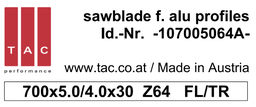 [10 700 50 64 A] TC-sawblade  TAC 105004054A